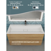 Раковина для ванной uperwood Barsa 100 см, полувстраиваемая, прямоугольная 293020531