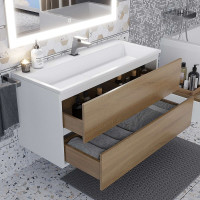 Раковина для ванной uperwood Barsa 100 см, полувстраиваемая, прямоугольная 293020531