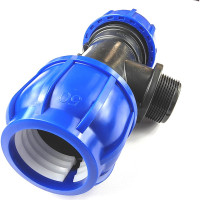 Тройник ПНД переходной 50 мм х 1 1/2" НР х 50 мм Boutte 1649434