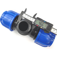 Тройник ПНД переходной 50 мм х 1 1/2" НР х 50 мм Boutte 1649434