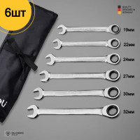 Набор комбинированных ключей с трещоткой DELI dl140106t трещотка, 50bv30, 72 зуба, чехол из ткани oxford, 6 шт. 104510