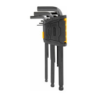 Набор удлиненных шестигранных ключей с шаром DELI dl232209h материал Cr-V, 1,5, 2, 2,5, 3, 4, 5, 6, 8, 10 мм, пластиковый держатель, 9 шт. 104513