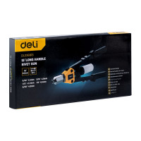 Двуручный заклепочник DELI DL236913 330мм, носовая часть из хромомолибденовой стали, сменные насадки 2,4–3,2–4,0–4,8–6,4 мм 98414