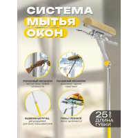 Стекломой с отжимом Apex телескопическая ручка, 25 см 20382-A