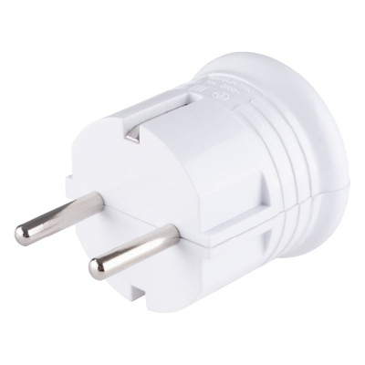Вилка с заземлением TDM ELECTRIC круглая, белая, 10А, 250В SQ1806-0199