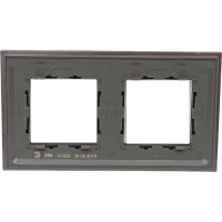Рамка ЭРА 14-5202-42 на 2 поста, металл, Elegance, титан+антрацит Б0034552