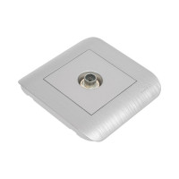 Розетка LUXAR Deco с/у TВ оконечная серебро с рифленой рамкой 4606400620358