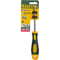 Отвертка Kraftool Expert Cr-Mo-V сталь двухкомпонентная противоскользящая рукоятка Torx Hole № 30x100 мм 250077-30-100