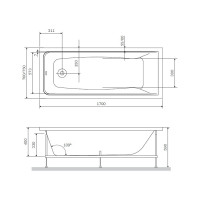 Каркас AM.PM Gem в комплекте с монтажным набором 170х75 см W90A-170-075W-R