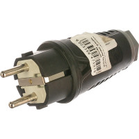 Вилка кабельная PCE 16A 220V 2P+E IP54 корпус черный, маркер белый 0511-sw