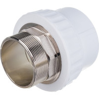 Муфта комбинированная под ключ с наружной резьбой VALFEX PP-R белая, 75 мм х2 1/2" 10135075 127-0255