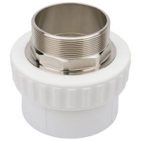 Муфта комбинированная под ключ с наружной резьбой VALFEX PP-R белая, 90 мм х3" 10135090 127-0256