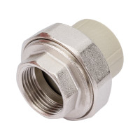 Муфта комбинированная разъемная с внутренней резьбой VALFEX PP-R серая, 25 мм х3/4" 10155020Г 127-0334