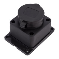 Розеточная колодка General Lighting Systems GSB-16-1-G-IP44 (16 А, 1 место, с/з, IP44, черная, каучук) 470026