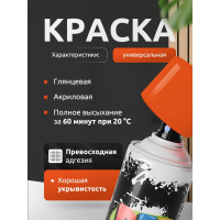 Акриловая универсальная флуоресцентная эмаль REF оранжевый 520 мл 1011