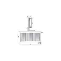 Панельный радиатор ROYAL THERMO VENTIL COMPACT VC11-500-1200 RAL9016 НС-1190794