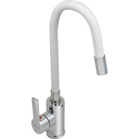 Смеситель для мойки Juguni с цветным изливом "Luxe" (белый) 0402.485