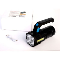 Аккумуляторный фонарь Ultraflash LED53766  (4В, черный, 4LED+COB, 3 Вт, 4 режима, USB, бокс са) 15017