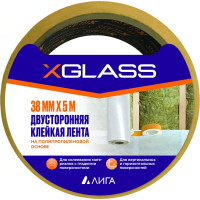 Клейкая лента X-Glass двухсторонняя, полипропилен, 38x5, 160388