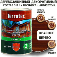 Деревозащитный декоративный состав ТЕРРАТЕКС красное дерево, 0.75 кг, 1 л ЭК000136993