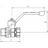Кран шаровой латунный LD Pride 47.20.B-Н.Р вн./нар.резьба ручка-рычаг 3/4 47.20.B-Н.Р 47.303.20 543196