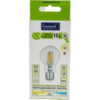 Светодиодная лампа General Lighting Systems Филамент прозрачный E27 10Вт 920Лм 4500К Нейтральный белый свет Груша GLDEN-A60S-10-230-E27-4500 645800