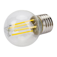 Светодиодная лампа General Lighting Systems Филамент прозрачный E27 8Вт 230В 630Лм 4500К Нейтральный белый свет Шар GLDEN-G45S-8-230-E27-4500 649981