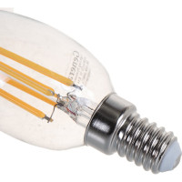 Светодиодная лампа General Lighting Systems Филамент прозрачный E14 10Вт 230В 770Лм 2700К Теплый белый свет Свеча GLDEN-CS-10-230-E14-2700 649906