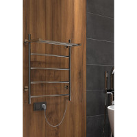 Полотенцесушитель INDIGO Arc electro с полкой, 60/50 (скр.монтаж, унив.подкл.R/L, полиров.) LCAE60-50PR