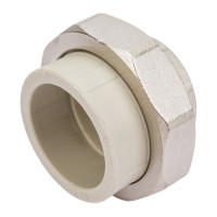 Муфта комбинированная разъемная с внутренней резьбой VALFEX PP-R серая, 50 мм х1 1/2" 10155040Г 127-0339