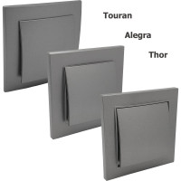 Механизм выключателя NILSON 1СП антрацит Touran/Alegra metallic 24160401
