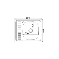 Мойка mixline 50х60х16 см, 0.6, правый выпуск 3 1/2, с сифоном 538193