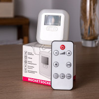 Светодиодный ночник ROCKETSOCKET с датчиком движения и пультом ДУ, квадратный, 10 режимов яркости, теплый белый свет, 2.4Вт, таймер 15-30-60 мин, Белый RS-728A