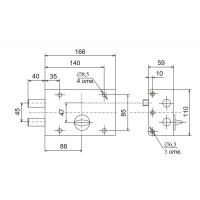 Накладной замок Siblock ЗНС-4-1, 4 ключа 102
