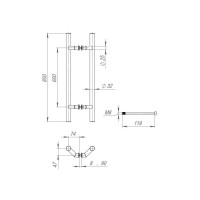 Ручка-скоба FUARO PULL.PH32/800.45 INOX 304 (PH-45-32/800-INOX) 45499