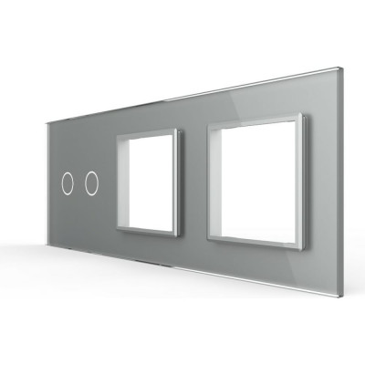 Панель для сенсорного выключателя и двух розеток LIVOLO ЛИВОЛО BB-C7-C2/SR/SR-15