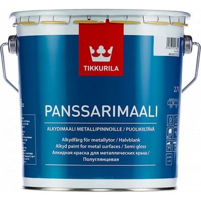 Tikkurila PANSSARIMAALI краска антикоррозионная для крыш и металла, полуглянцевая, база A 2,7 22134