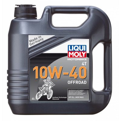 Синтетическое моторное масло 4T для четырехтактных мотоциклов LIQUI MOLY Motorbike 4T Offroad 10W-40 SL;JASO MA2 3056