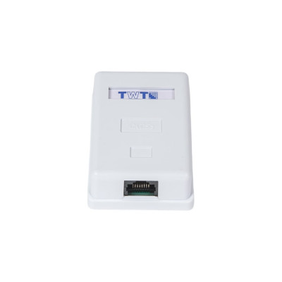 TWT Розетка настенная, 1 порт RJ-45, категория 5е, белая, SM1-45-WH