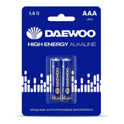 Daewoo Алкалиновая батарейка LR03 HIGH ENERGY Alkaline BL-2 5030350