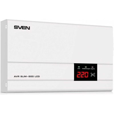 SVEN Стабилизатор напряжения AVR SLIM -500 LCD SV-012809