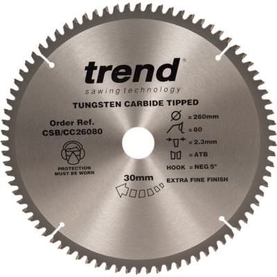 Trend Пильный диск 260 мм 80 зубьев CSB/CC26080
