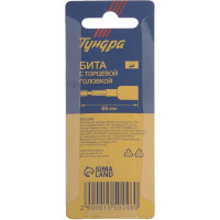 ТУНДРА Бита с торцевой головкой , с магнитом, сталь CrV, 10 х 65 мм, 1 шт. 1550246