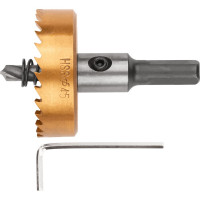 Коронка кольцевая по металлу 45 мм, HSS сталь, титановое покрытие FIT 36876