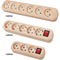 Колодка для удлинителя TDM ELECTRIC на 6 гнезд 2П, с заземлением, с выключателем 16А 250В "Эко" (сосна) SQ1806-0058