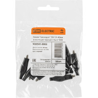 Зажим для проводов (крокодил) ЗКИ 3А TDM ELECTRIC 40мм в изоляции черный упаковка 10 штук SQ0541-0002