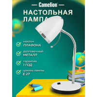 Настольный светильник, белый 230V 40W E27 Camelion KD-308 C01 11476