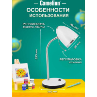 Настольный светильник, белый 230V 40W E27 Camelion KD-308 C01 11476