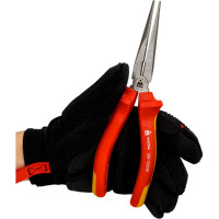 Диэлектрические удлинённые тонкие прямые плоскогубцы 200мм МАСТАК 030-10200EH