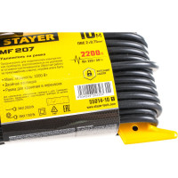 Удлинитель на рамке Stayer MF 207, 10 м, 2200 Вт, 1 гнездо, ПВС 2х0,75 мм2, 55014-10_z01